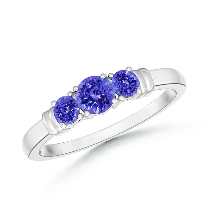 AAAA - Tanzanite / 0.45 CT / 14 KT White Gold