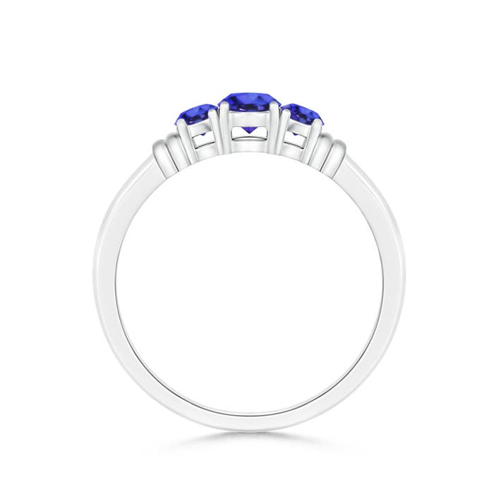 AAAA - Tanzanite / 0.45 CT / 14 KT White Gold