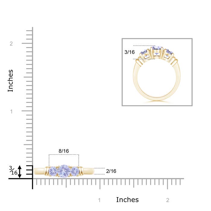 A - Tanzanite / 1 CT / 14 KT Yellow Gold