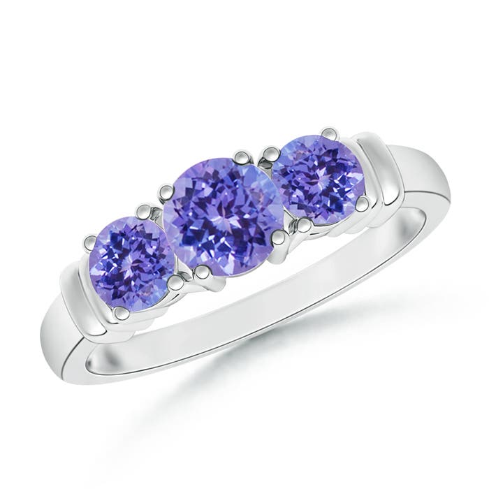 AAA - Tanzanite / 1 CT / 14 KT White Gold