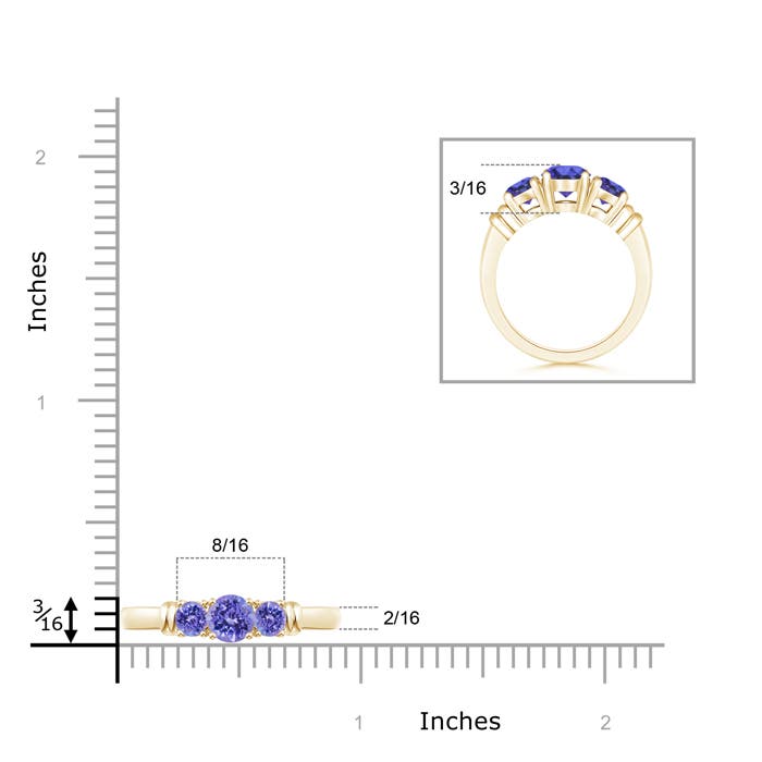 AAA - Tanzanite / 1 CT / 14 KT Yellow Gold