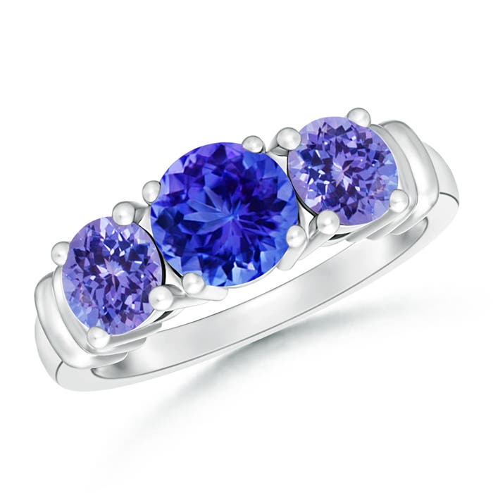 AAA - Tanzanite / 1.9 CT / 14 KT White Gold