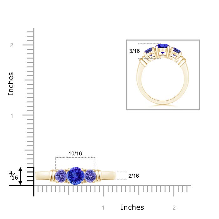 AAA - Tanzanite / 1.9 CT / 14 KT Yellow Gold