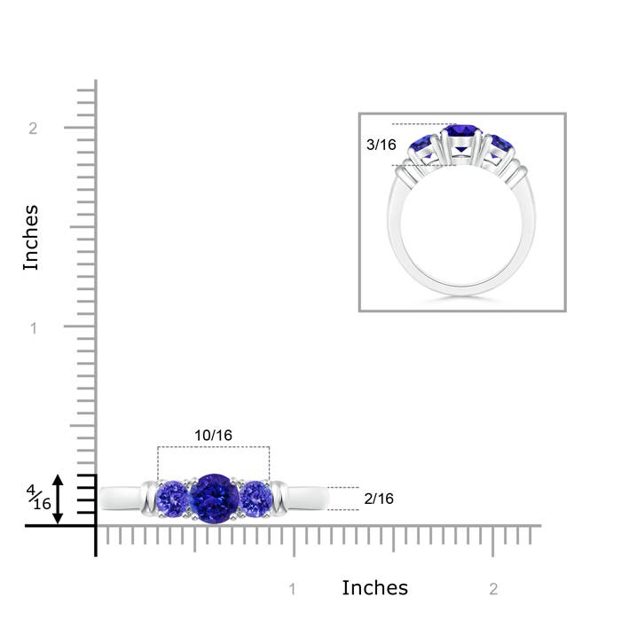 AAAA - Tanzanite / 1.9 CT / 14 KT White Gold