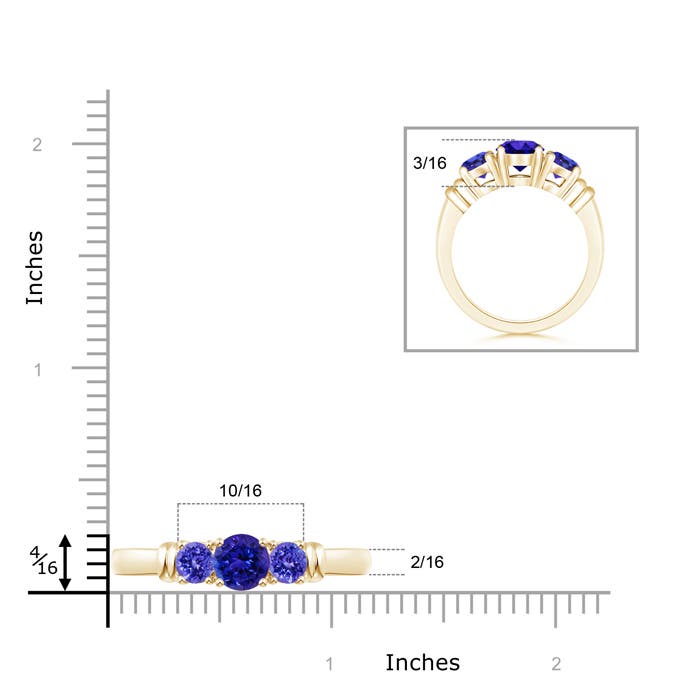 AAAA - Tanzanite / 1.9 CT / 14 KT Yellow Gold