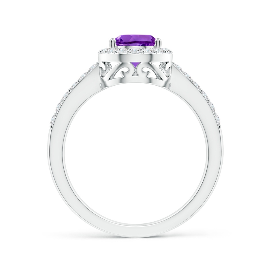 9x6mm AAA Prong-Set Pear Amethyst Ring with Diamond Halo in White Gold side 199