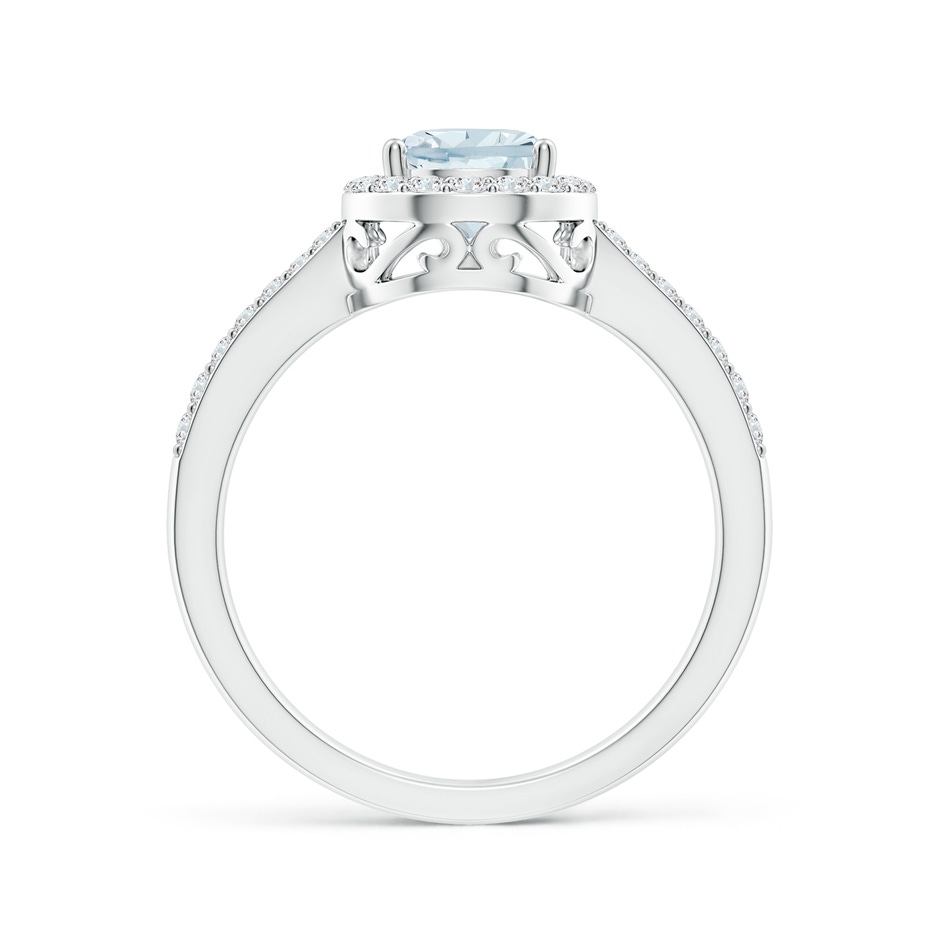 8x6mm A Prong-Set Pear Aquamarine Ring with Diamond Halo in 9K White Gold side 199