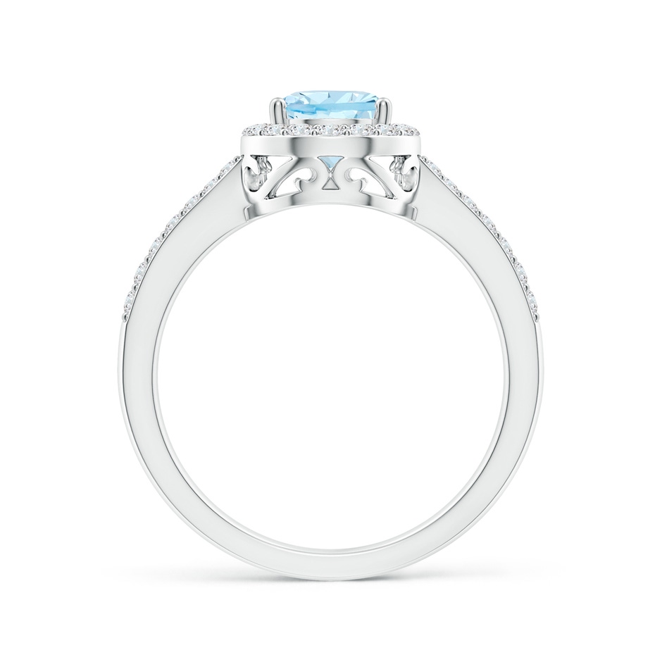 8x6mm AAA Prong-Set Pear Aquamarine Ring with Diamond Halo in White Gold side 199