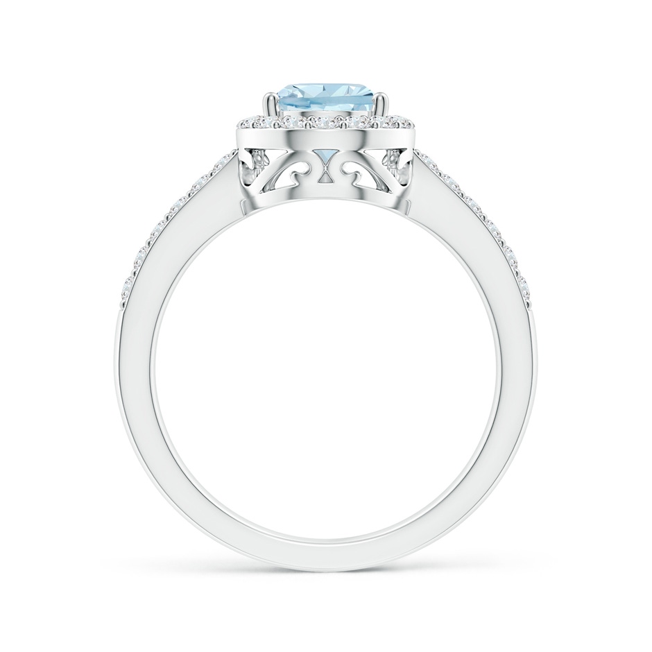 9x6mm AA Prong-Set Pear Aquamarine Ring with Diamond Halo in White Gold side 199