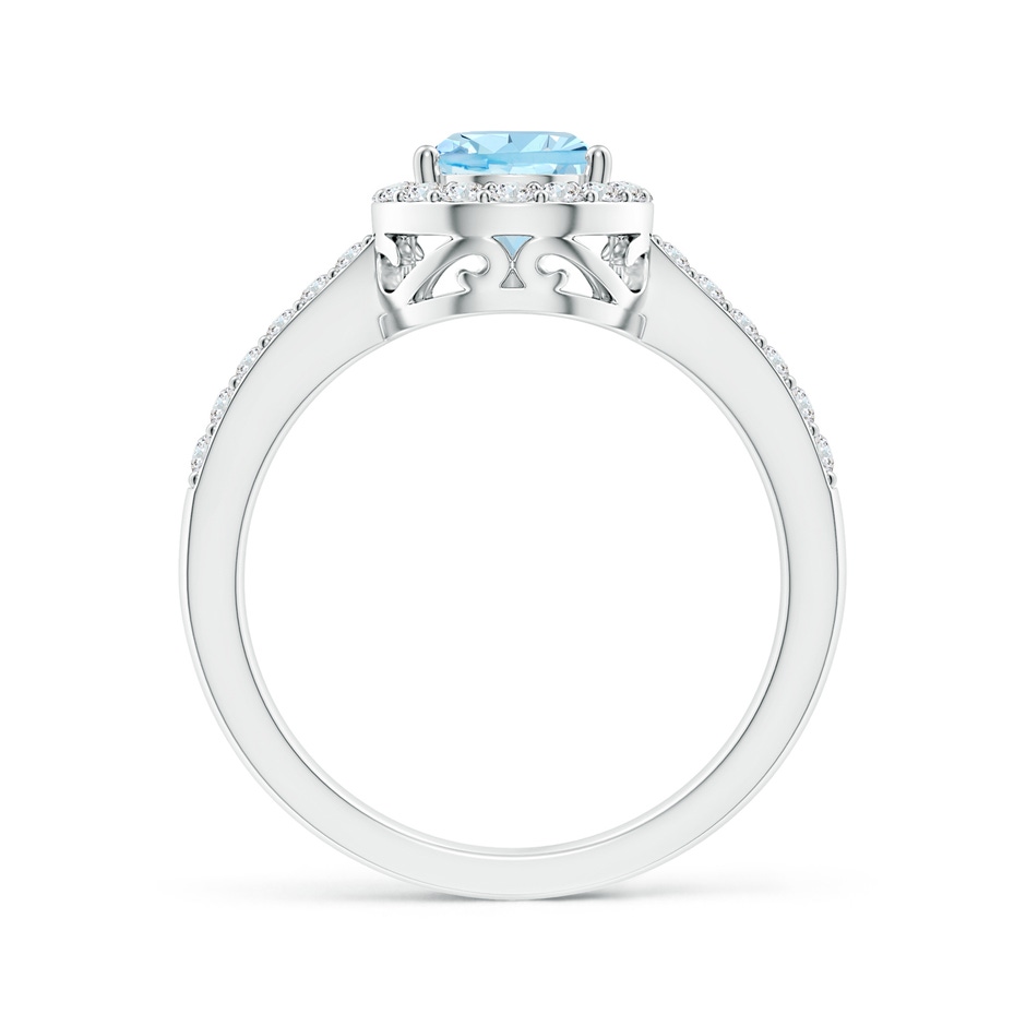 9x6mm AAAA Pear Aquamarine Ring with Diamond Halo in White Gold side-1