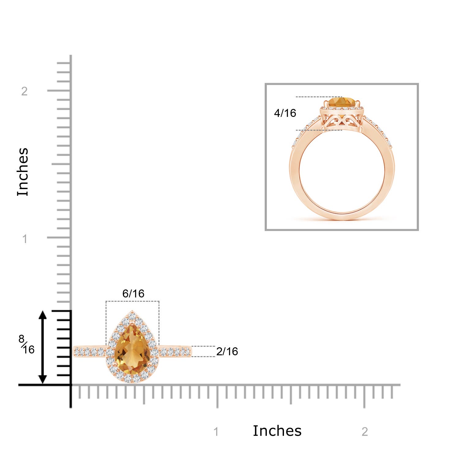 A - Citrine / 1.56 CT / 14 KT Rose Gold