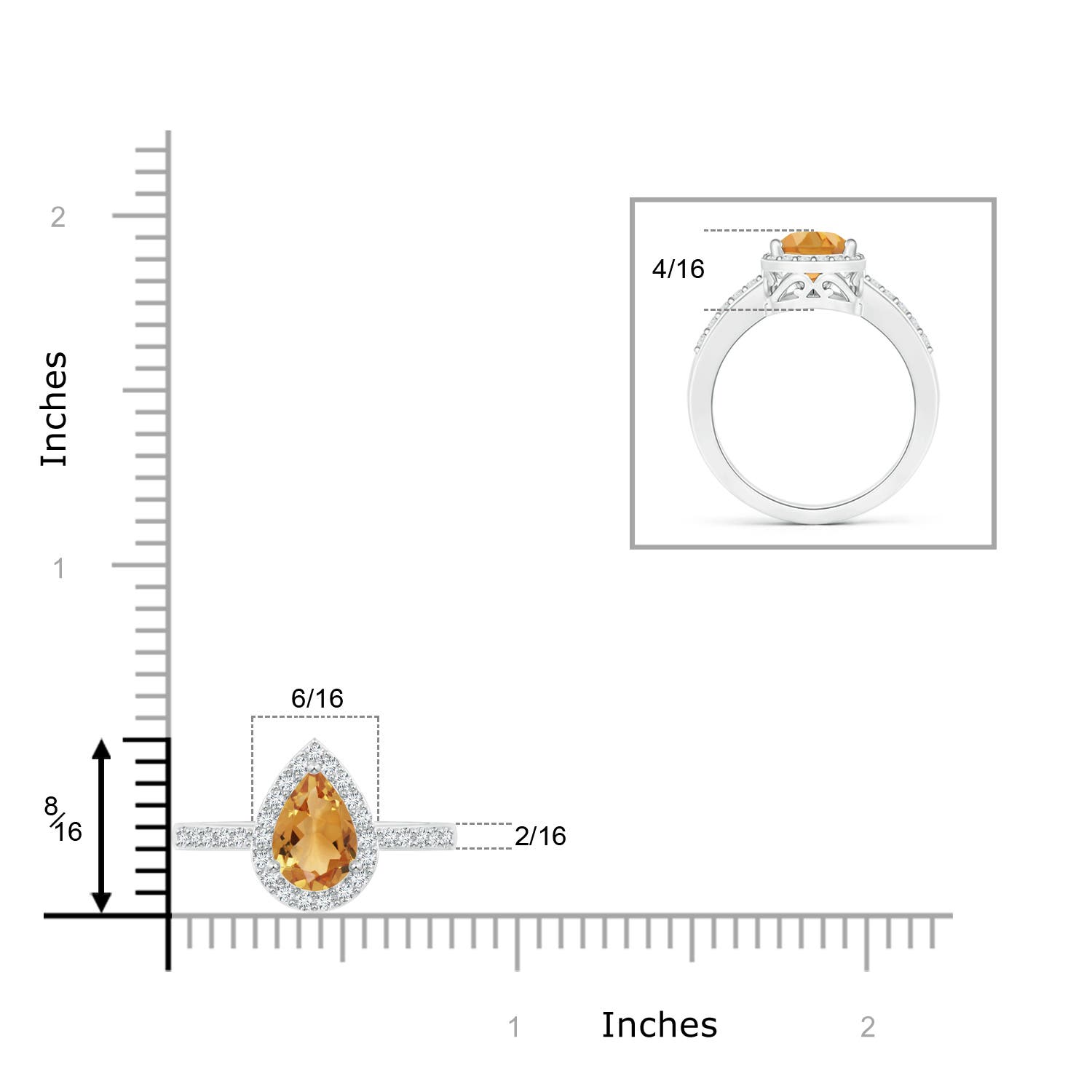 A - Citrine / 1.56 CT / 14 KT White Gold