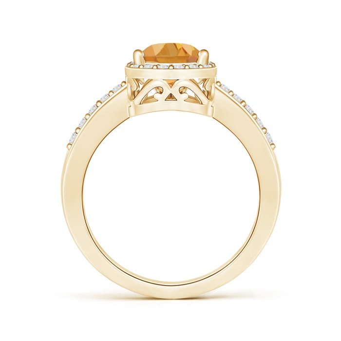 9x6mm A Pear Citrine Ring with Diamond Halo in Yellow Gold product image