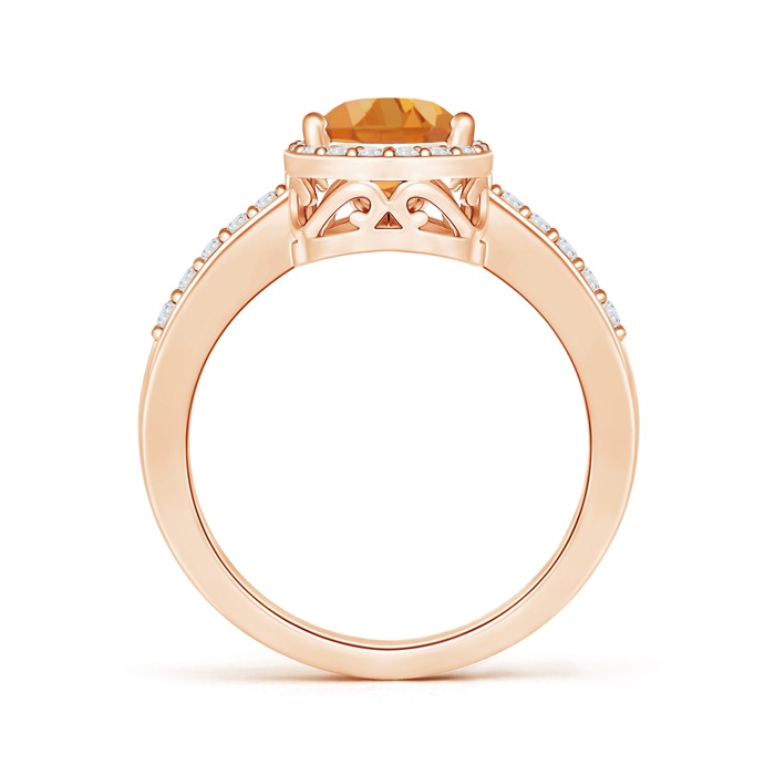 9x6mm AA Pear Citrine Ring with Diamond Halo in 9K Rose Gold product image