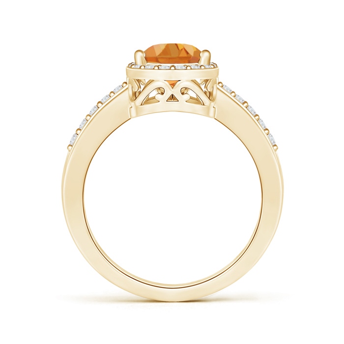 9x6mm AA Pear Citrine Ring with Diamond Halo in Yellow Gold product image