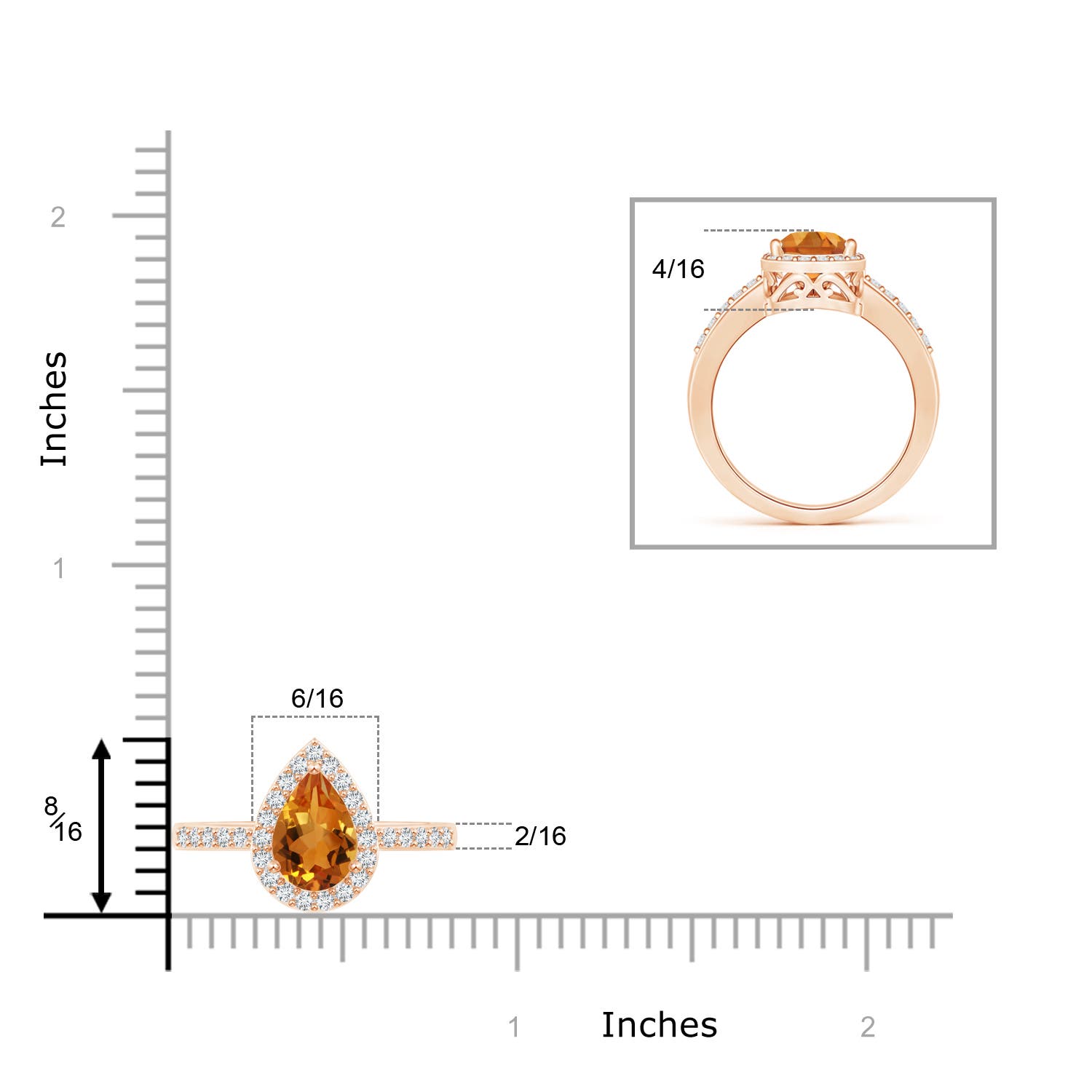 AAA - Citrine / 1.56 CT / 14 KT Rose Gold