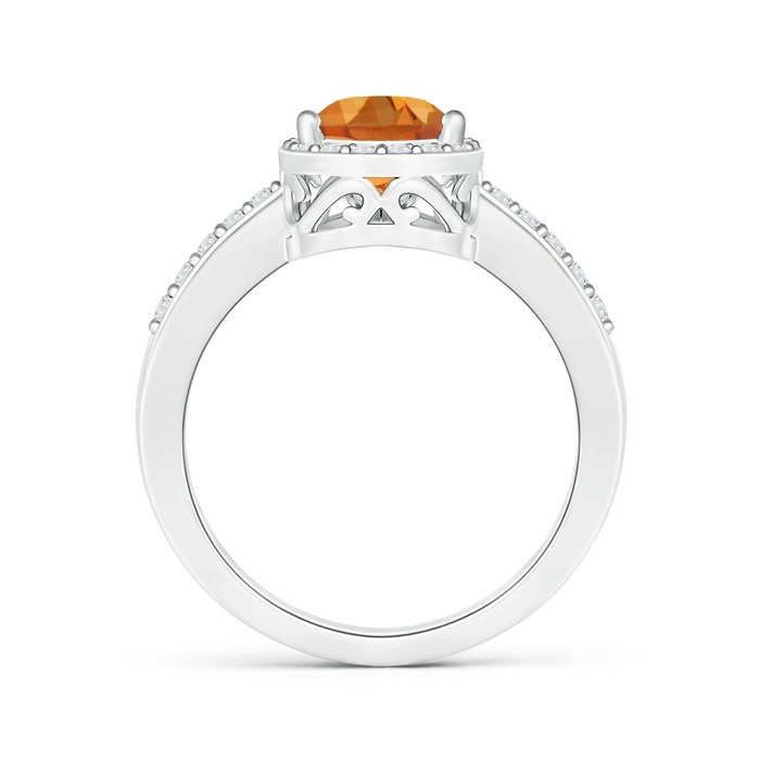 9x6mm AAA Pear Citrine Ring with Diamond Halo in White Gold Product Image