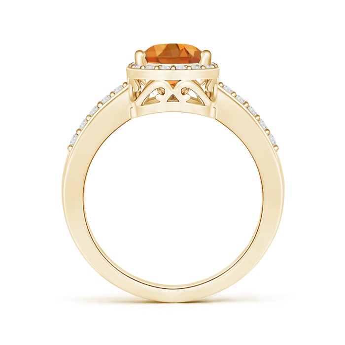 9x6mm AAA Pear Citrine Ring with Diamond Halo in Yellow Gold product image