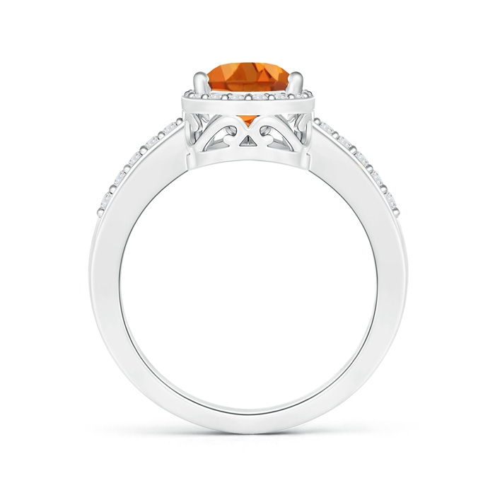9x6mm AAAA Pear Citrine Ring with Diamond Halo in White Gold product image