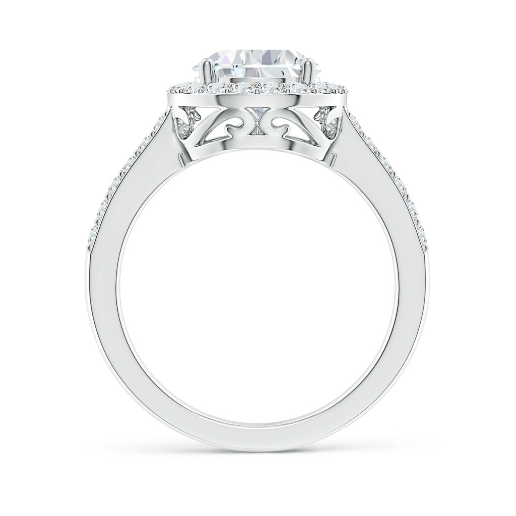 12x8mm GVS2 Pear Diamond Ring with Halo in P950 Platinum - side 199