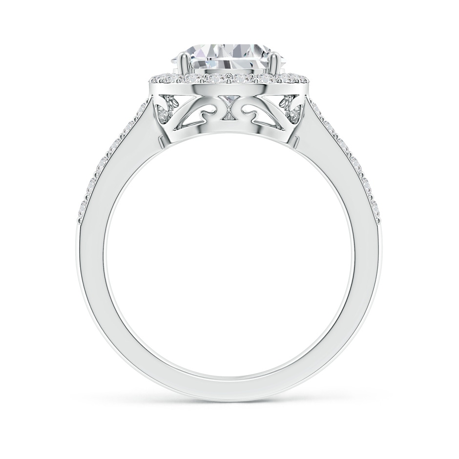 12x8mm HSI2 Pear Diamond Ring with Halo in P950 Platinum side 199
