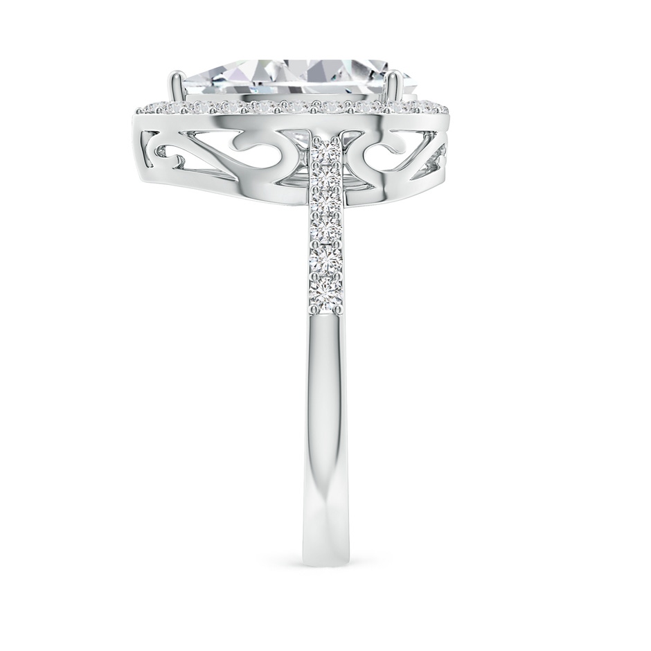12x8mm HSI2 Pear Diamond Ring with Halo in P950 Platinum side 299