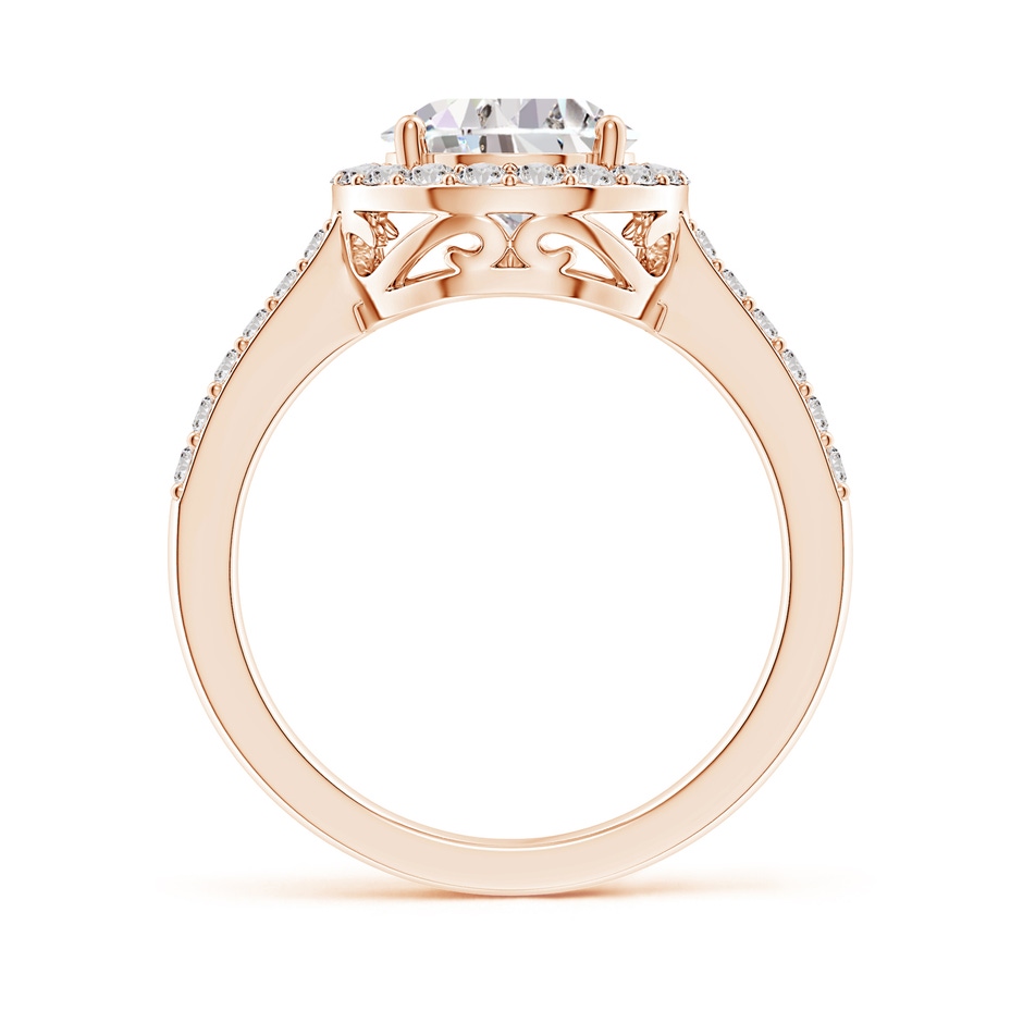 12x8mm IJI1I2 Pear Diamond Ring with Halo in Rose Gold side 199