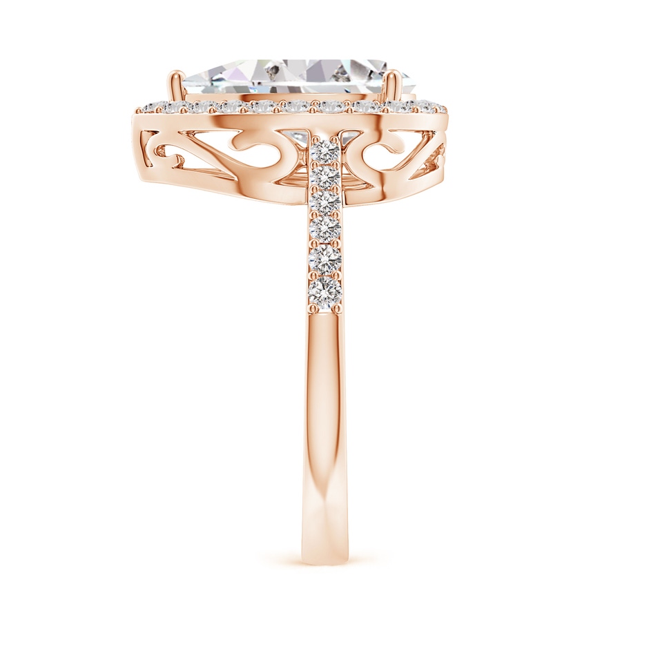 12x8mm IJI1I2 Pear Diamond Ring with Halo in Rose Gold side 299