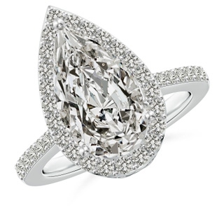 14x8mm KI3 Pear Diamond Ring with Halo in P950 Platinum