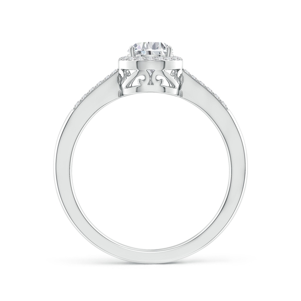 7x5mm HSI2 Pear Diamond Ring with Halo in White Gold - side 199