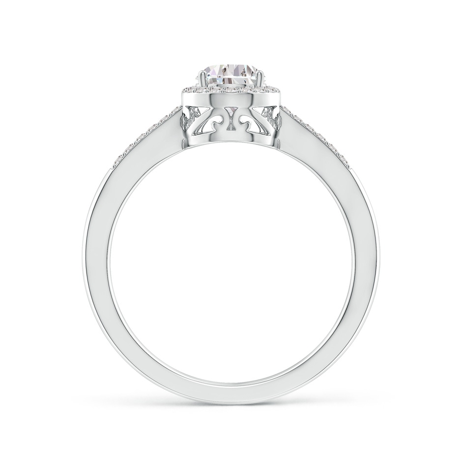 7x5mm IJI1I2 Pear Diamond Ring with Halo in P950 Platinum side 199