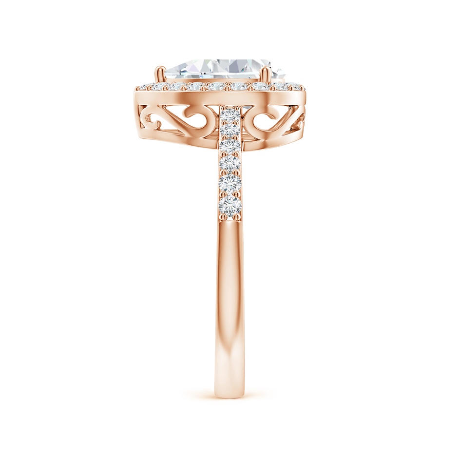 9x6mm GVS2 Pear Diamond Ring with Halo in Rose Gold side 299