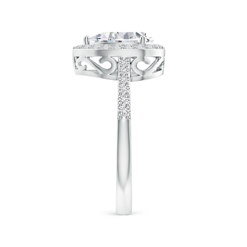 9x6mm HSI2 Pear Diamond Ring with Halo in P950 Platinum side 299