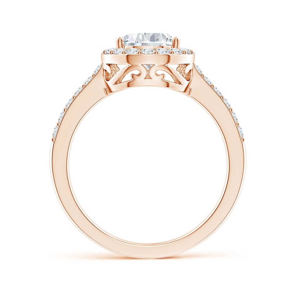 9x7mm GVS2 Pear Diamond Ring with Halo in 18K Rose Gold side 199