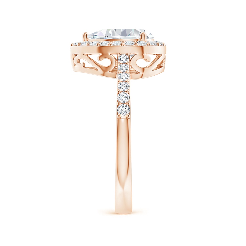 9x7mm GVS2 Pear Diamond Ring with Halo in 18K Rose Gold side 299
