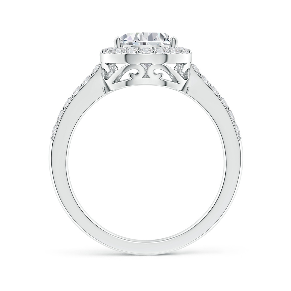 9x7mm HSI2 Pear Diamond Ring with Halo in P950 Platinum side 199