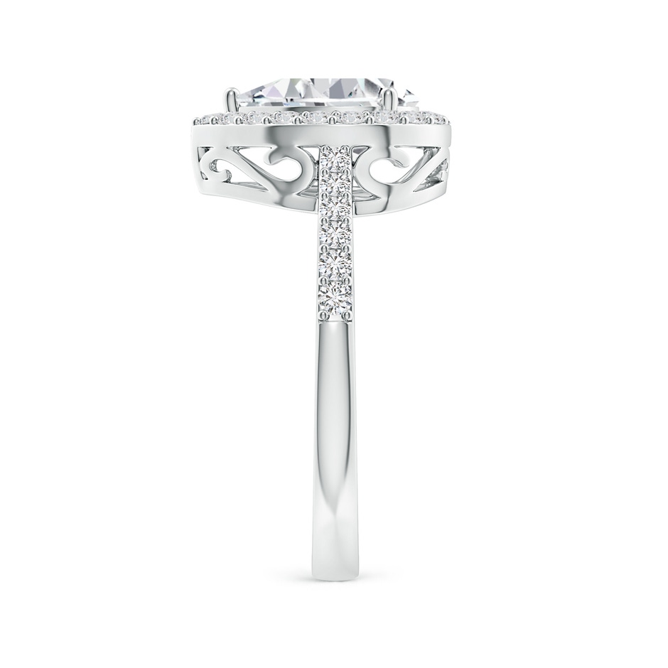 9x7mm HSI2 Pear Diamond Ring with Halo in P950 Platinum side 299