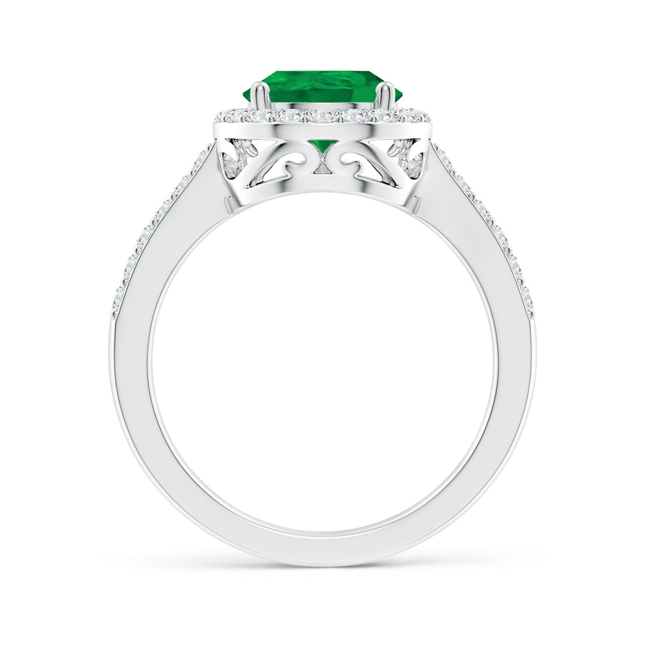 10x8mm AA Pear Emerald Ring with Diamond Halo in P950 Platinum side 199