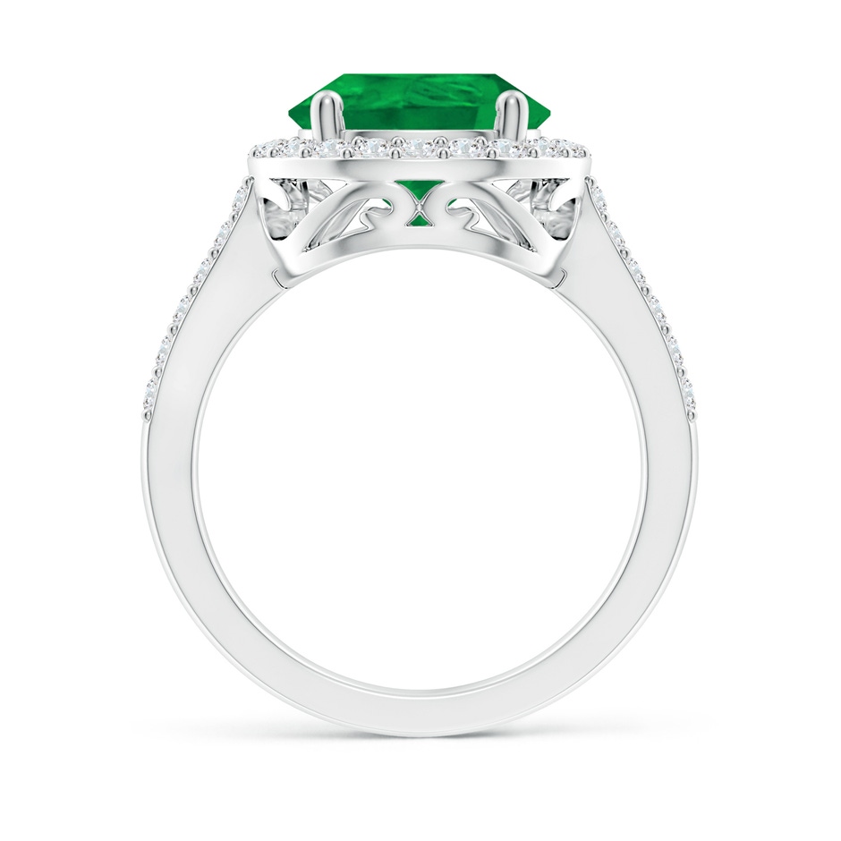12x10mm AA Pear Emerald Ring with Diamond Halo in P950 Platinum side 199