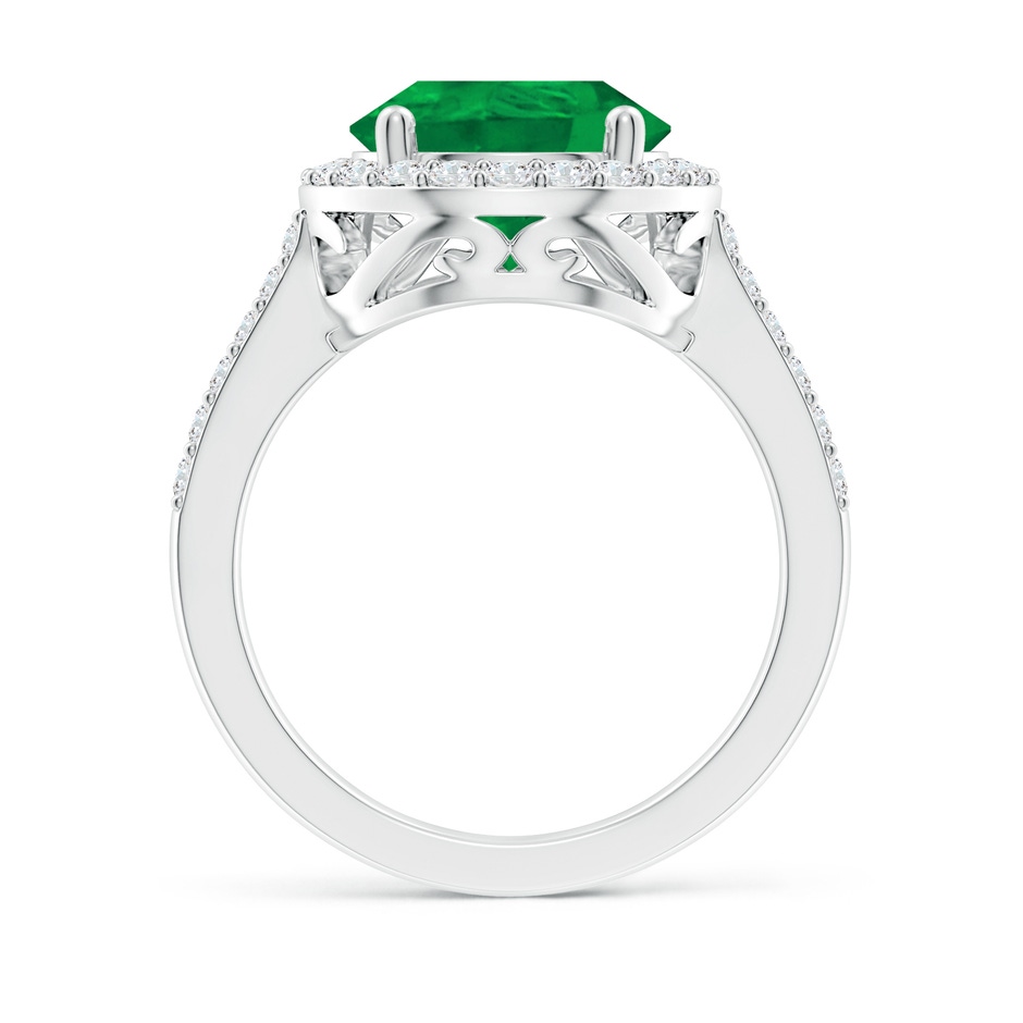 14x10mm AA Pear Emerald Ring with Diamond Halo in P950 Platinum side 199