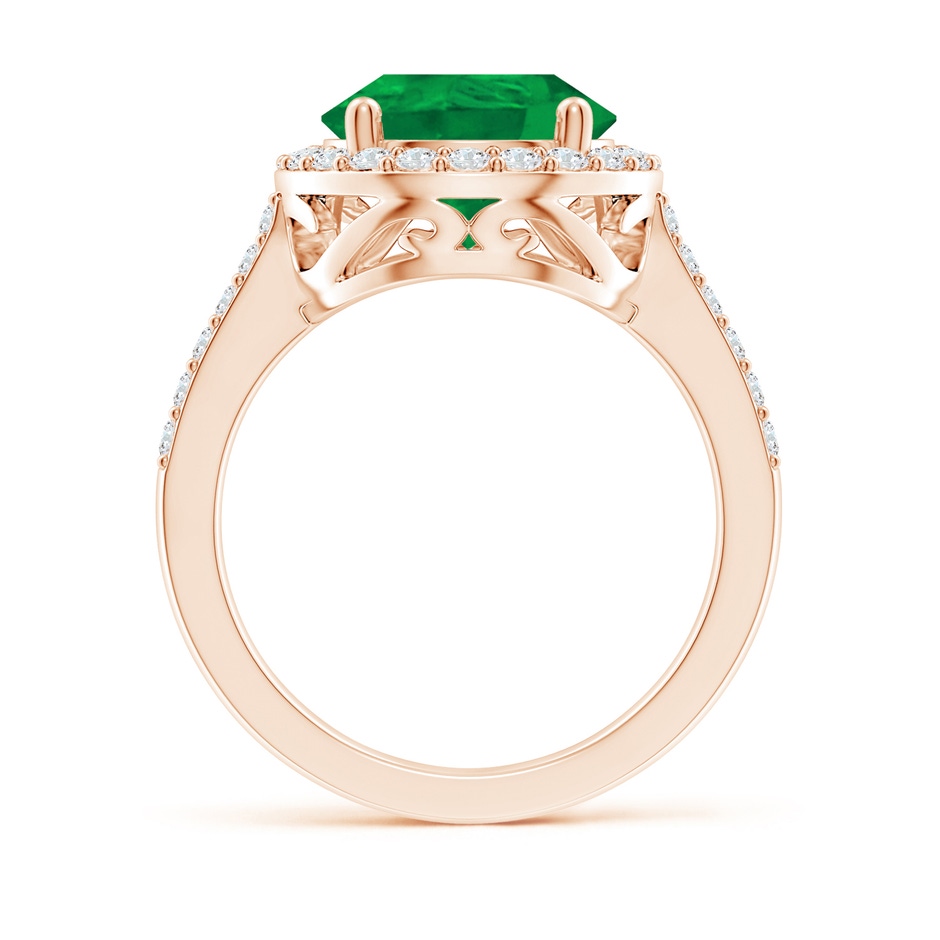 14x10mm AA Pear Emerald Ring with Diamond Halo in Rose Gold side 199