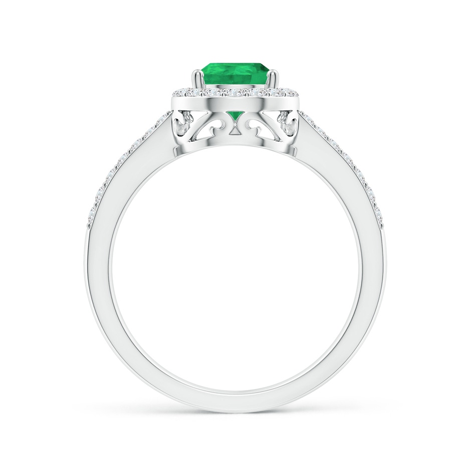 8x6mm A Pear Emerald Ring with Diamond Halo in P950 Platinum side 199