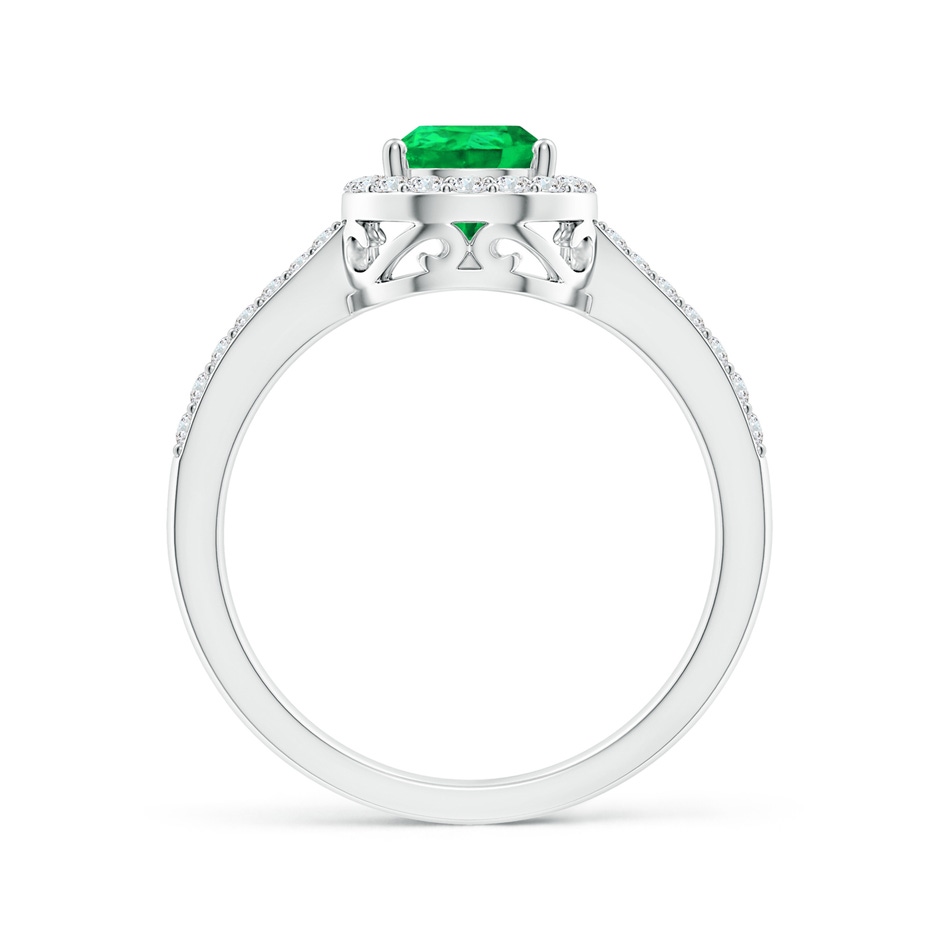 8x6mm AAA Pear Emerald Ring with Diamond Halo in 9K White Gold side 199
