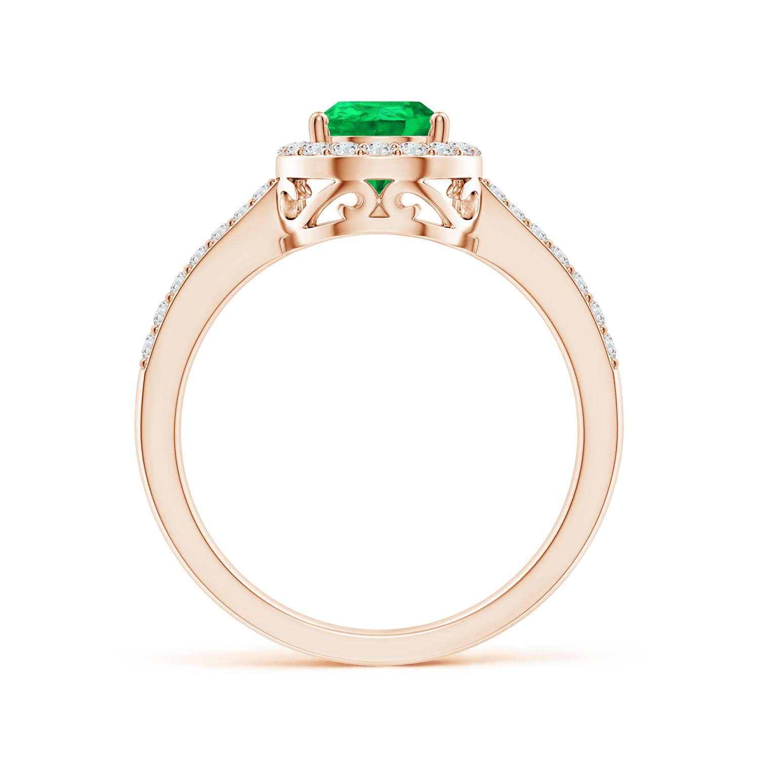 AAA - Emerald / 1.26 CT / 14 KT Rose Gold