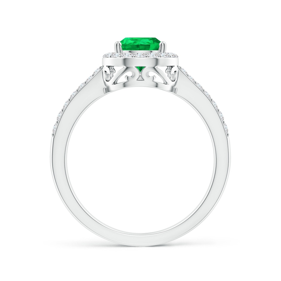 8x6mm AAA Pear Emerald Ring with Diamond Halo in White Gold side 199