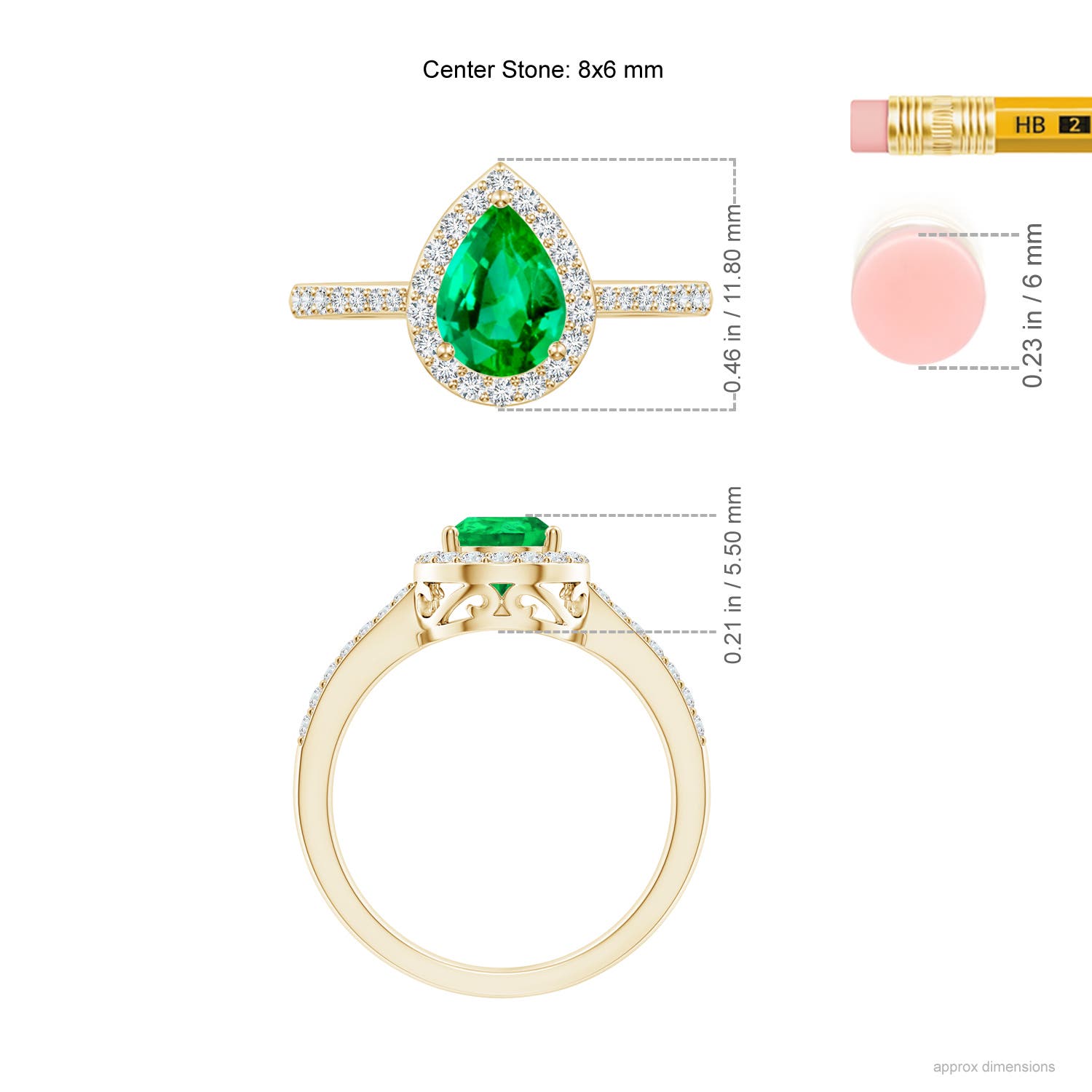 AAA - Emerald / 1.26 CT / 14 KT Yellow Gold