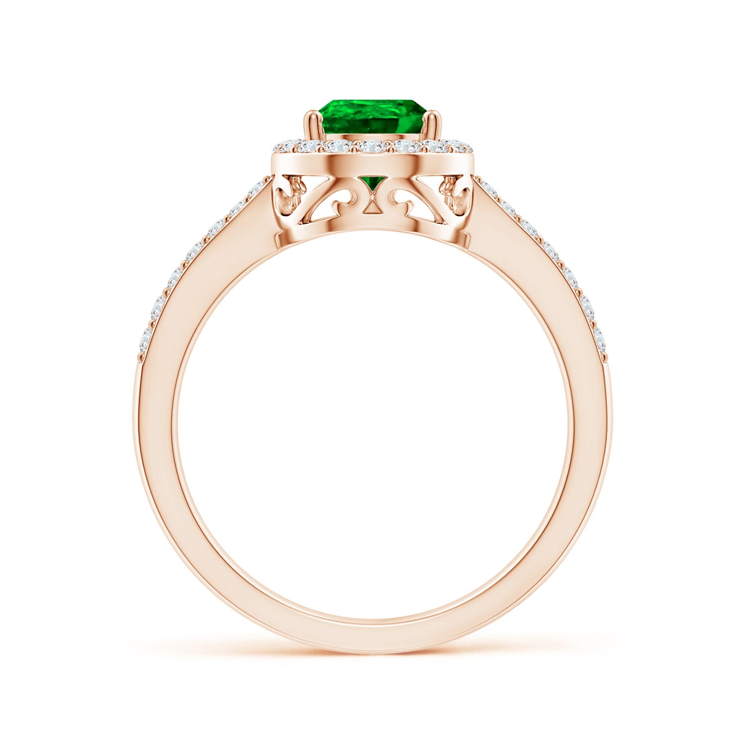 AAAA - Emerald / 1.26 CT / 14 KT Rose Gold