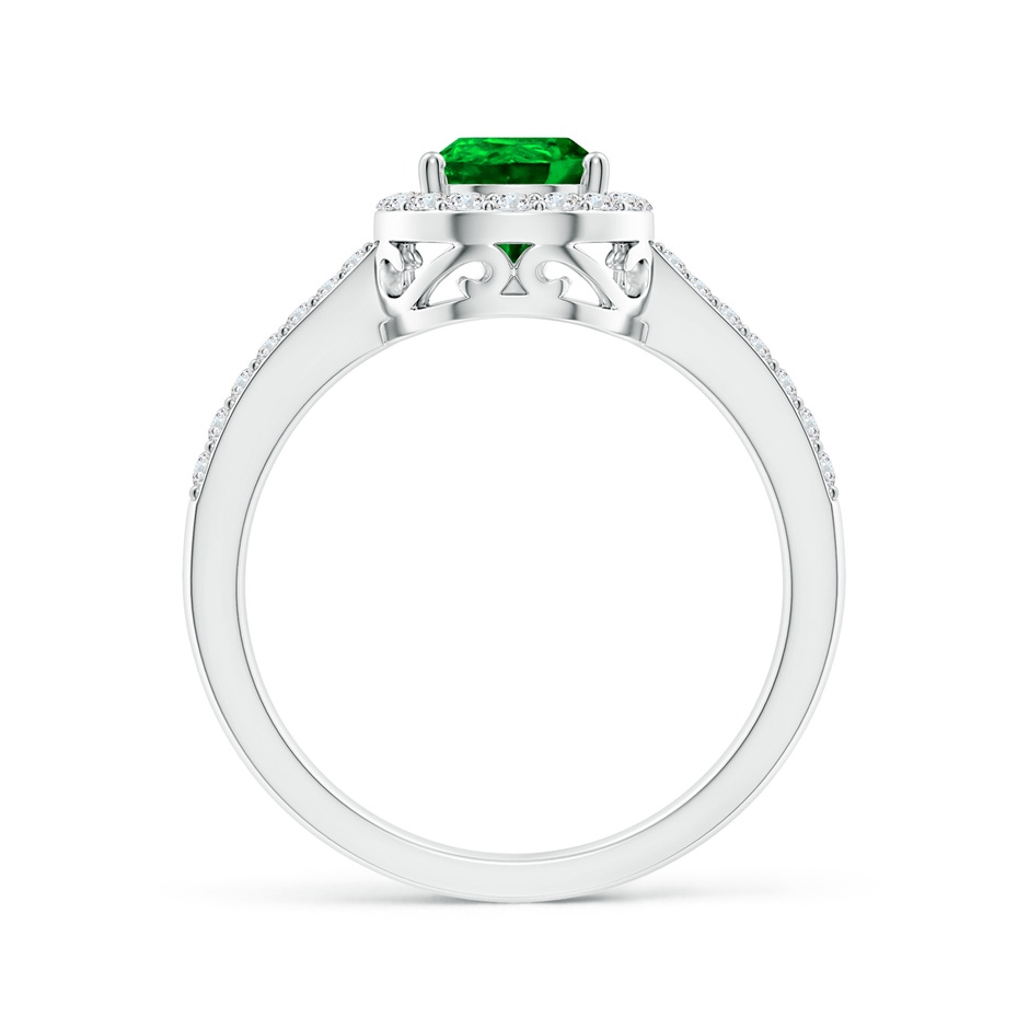 8x6mm AAAA Pear Emerald Ring with Diamond Halo in White Gold side 199
