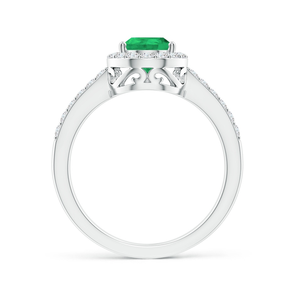 9x6mm A Pear Emerald Ring with Diamond Halo in White Gold side 199