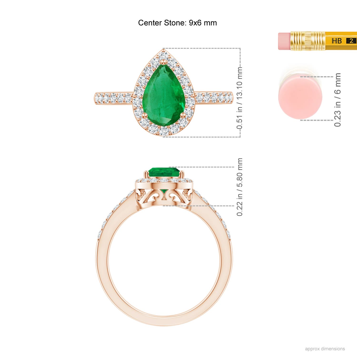 AA - Emerald / 1.56 CT / 14 KT Rose Gold